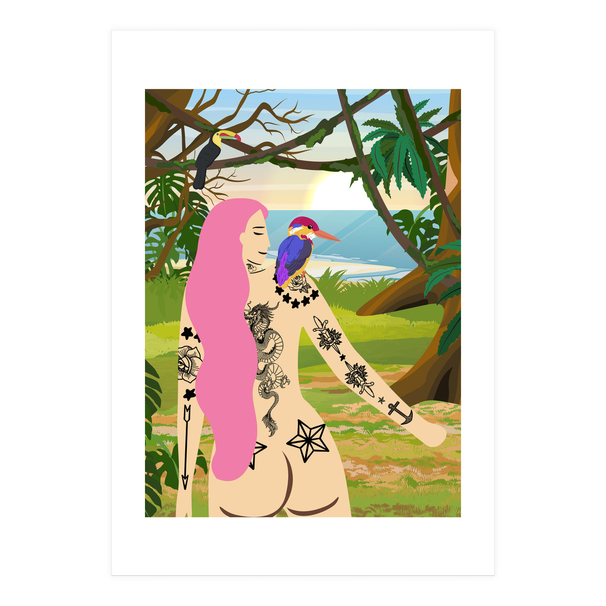 Pink Kingfisher and Me (Print Only)
