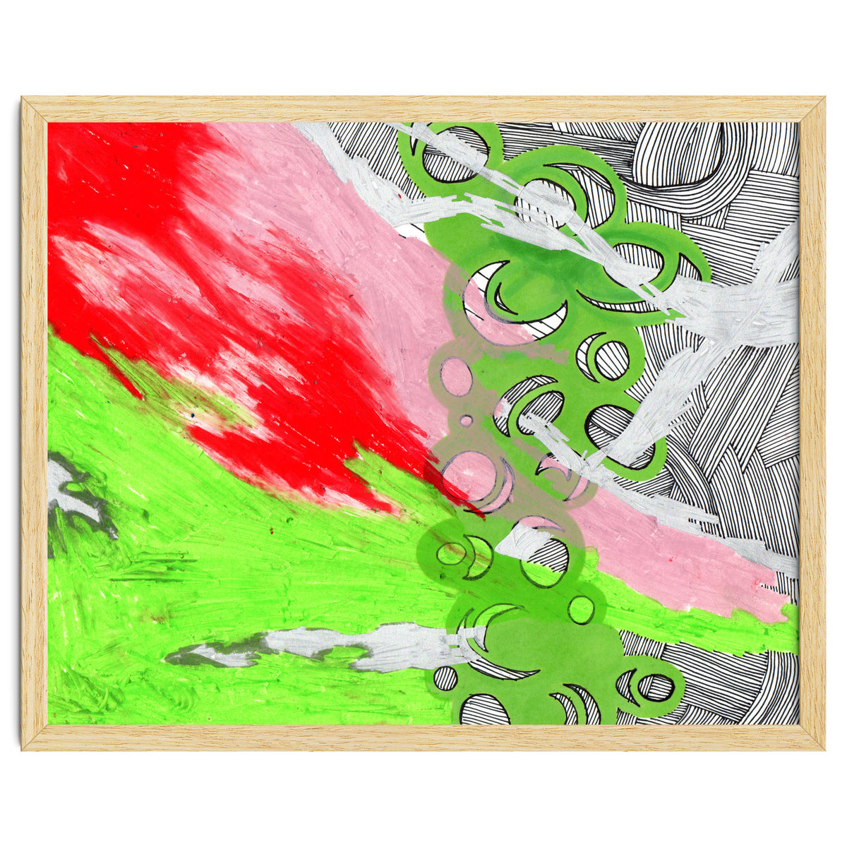 Green and Pink Spill