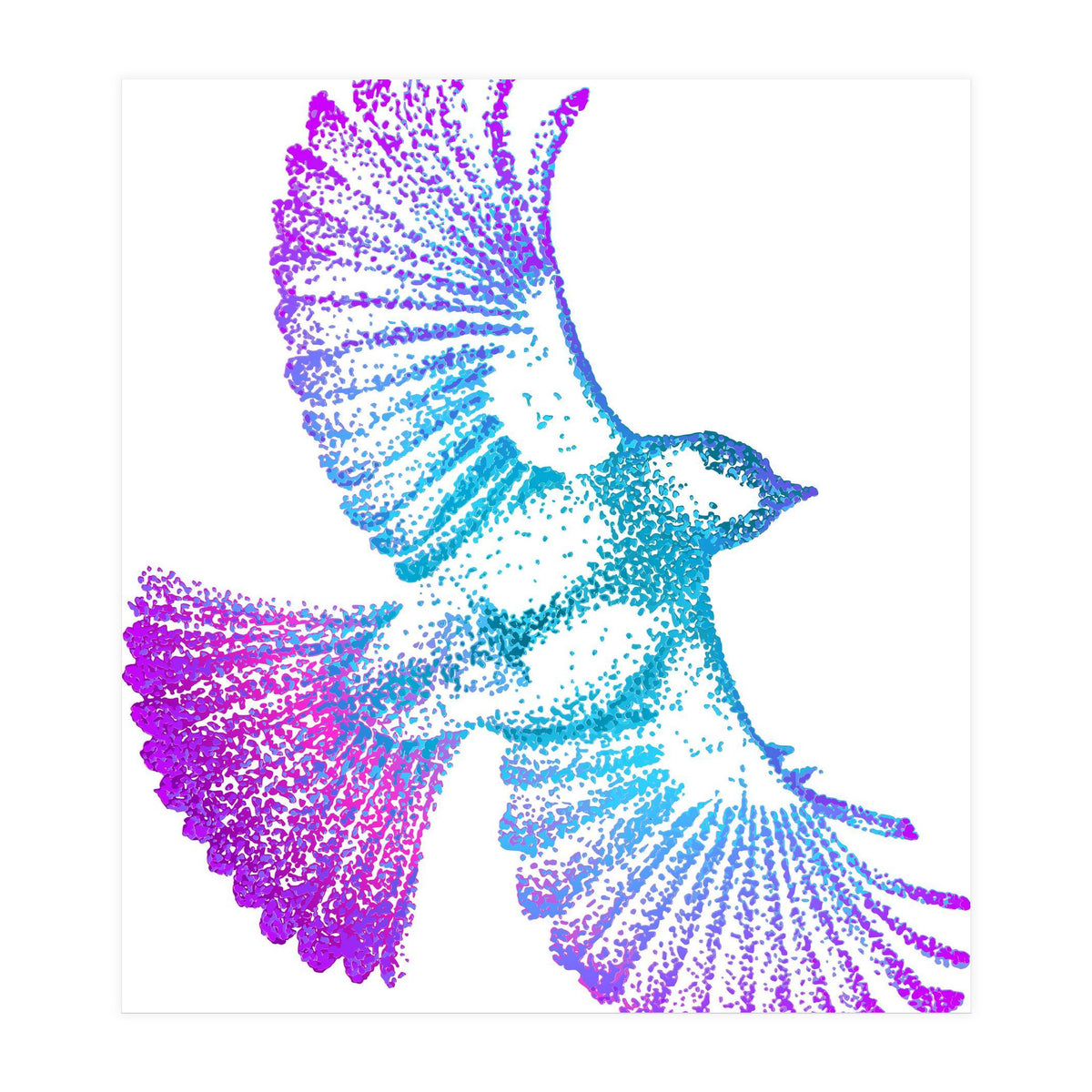 Flying Bird in Electric Blue (Print Only)
