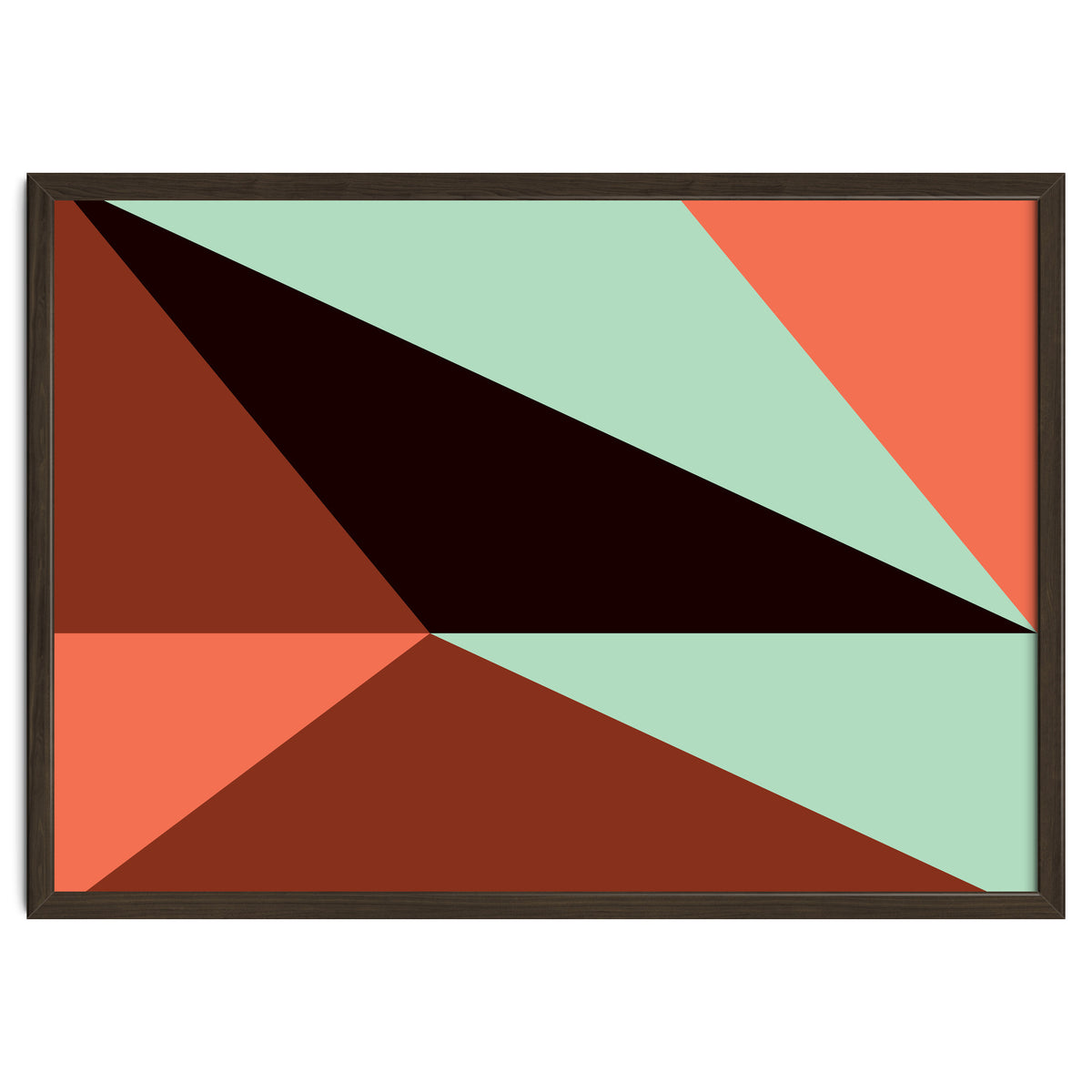 Geometric Shapes No. 17 - pink, brown, mint green & black