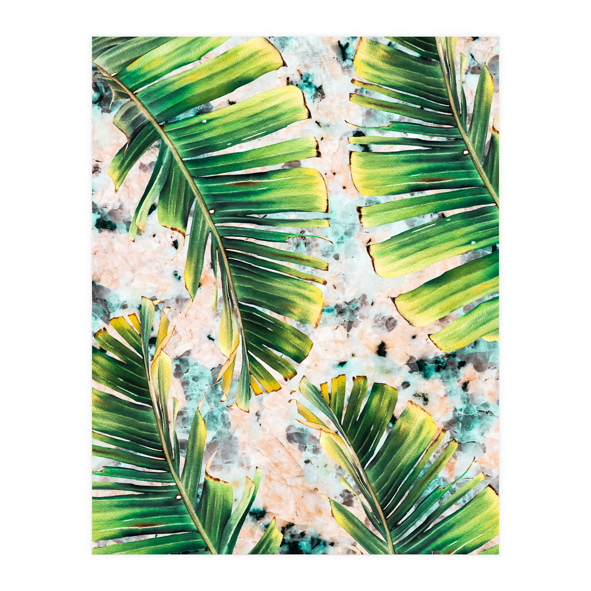 Palm leaf on marble 02 (Print Only)