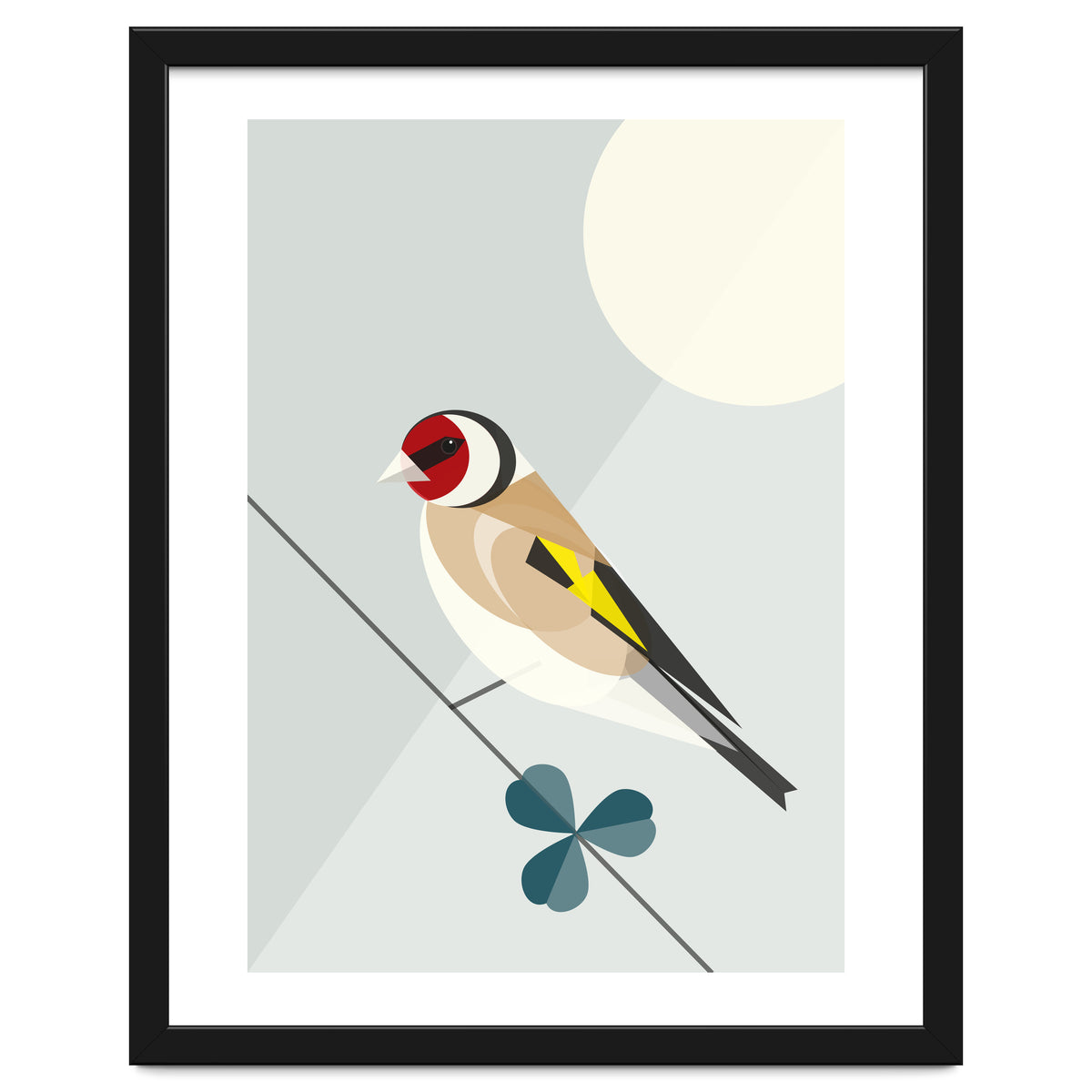 Mid Century Geometric Goldfinch