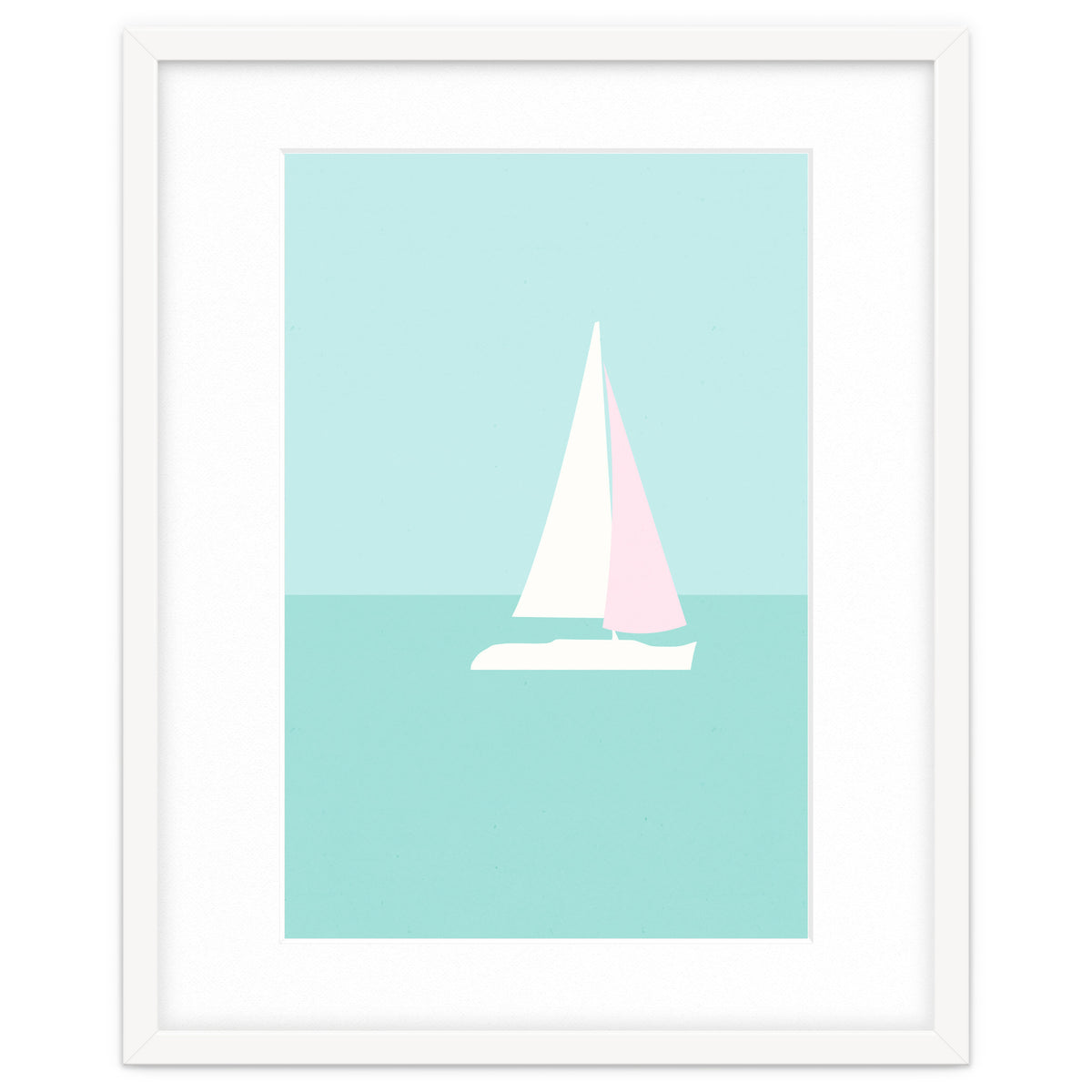 Minimal Sailboat - Turquoise Coast