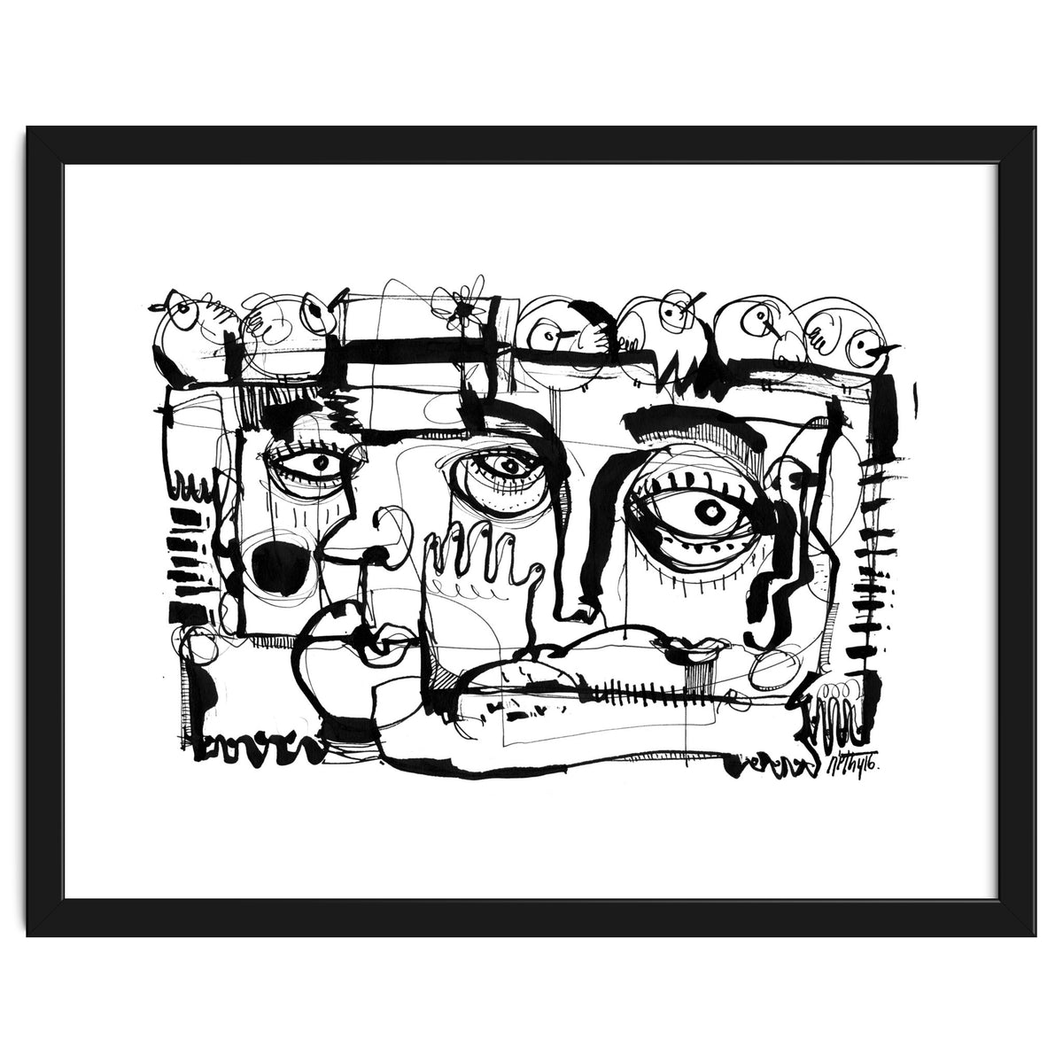 Birds on a Wire - b&w