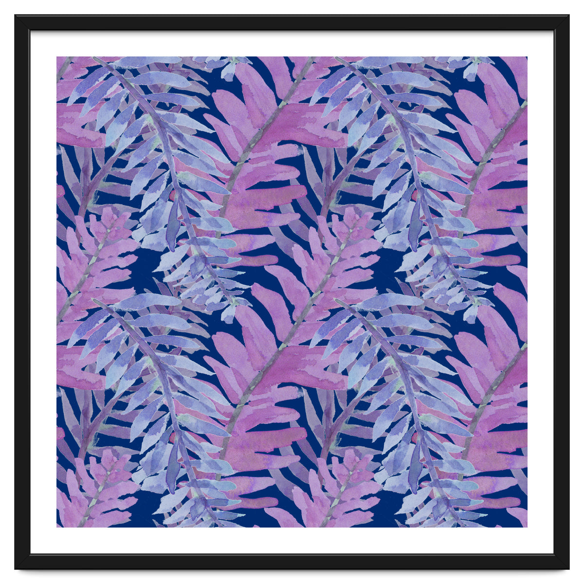 Woodland Ferns in Blue