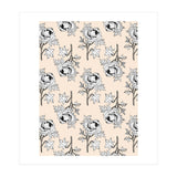 Drawing pattern of roses to pencil on beige (Print Only) thumbnail