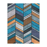 Colorful Concrete Chevron Pattern - Blue, Grey, Brown (Print Only) thumbnail
