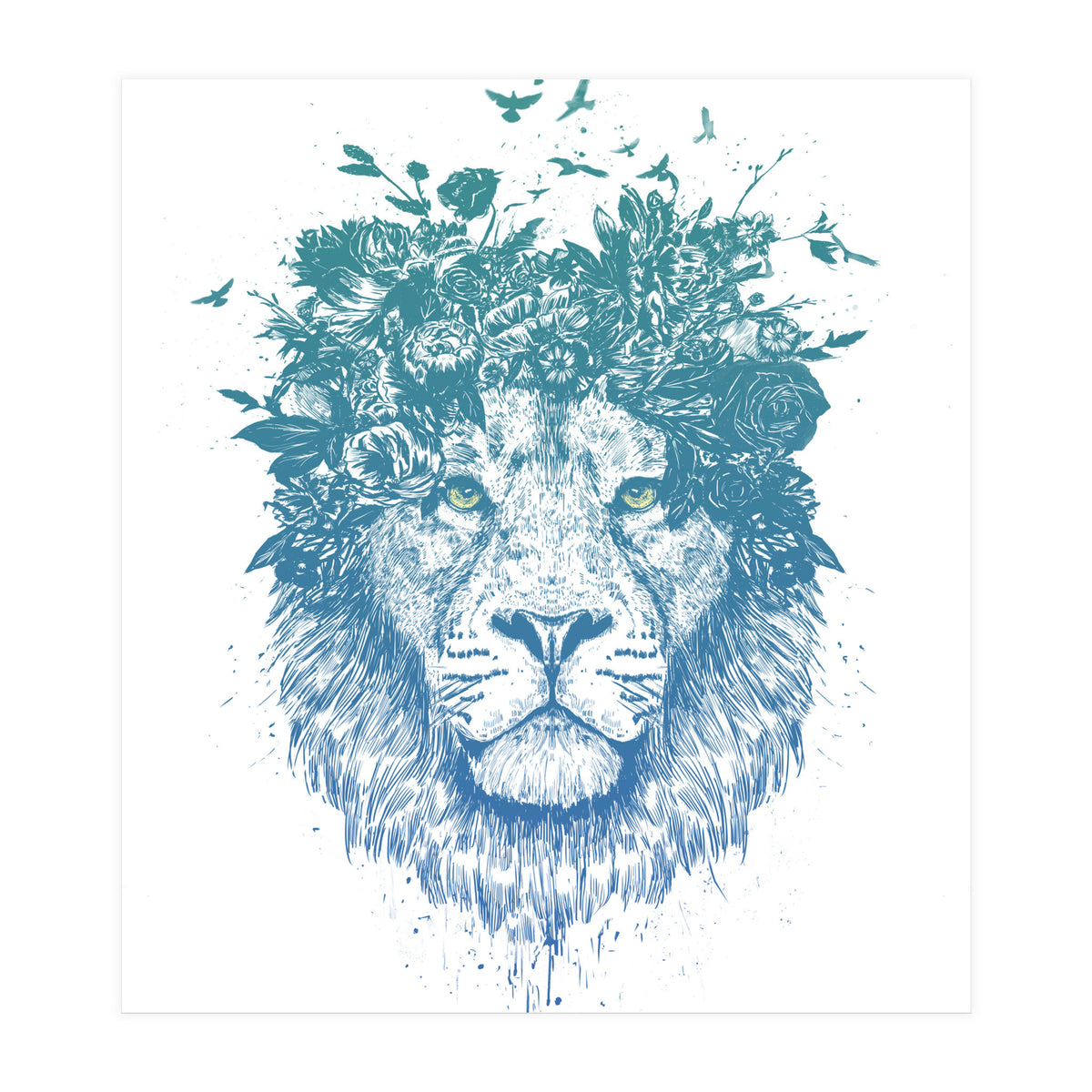 Floral Lion (Print Only)