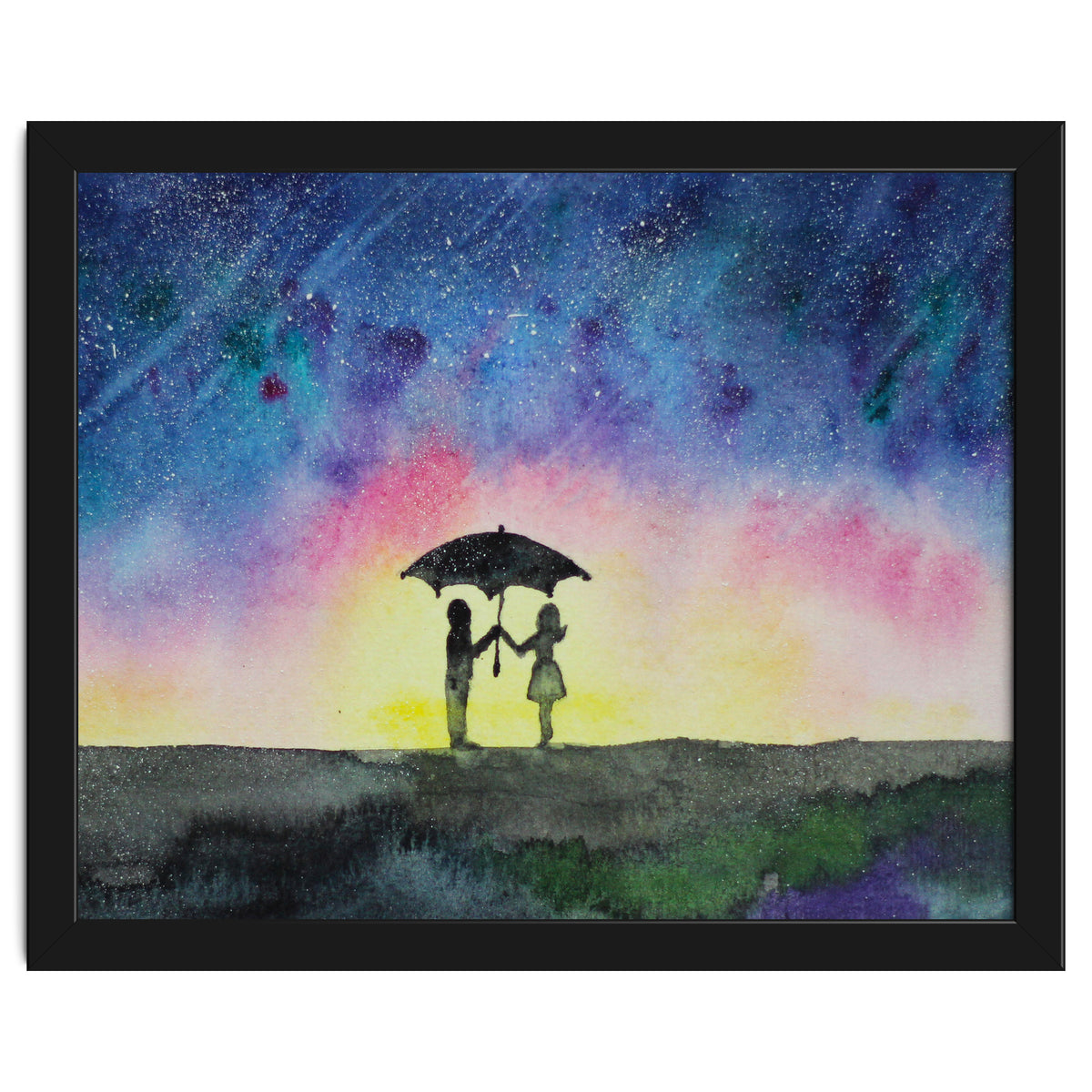 Under the star rain || watercolor
