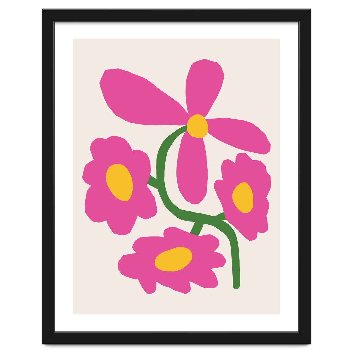 Pink Retro Cut Out Flower