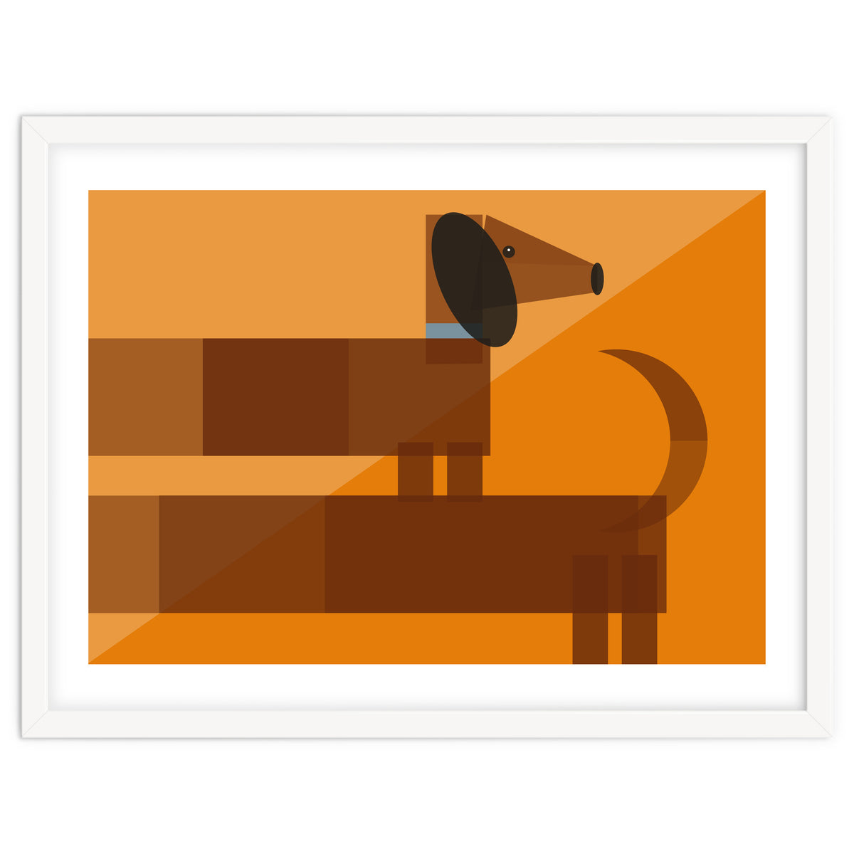 Mid Century Geometric Sausage Dog Dachshund