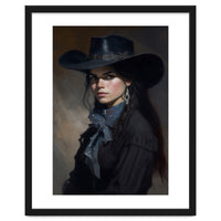 Gothic Cowgirl Moody Dark Painting