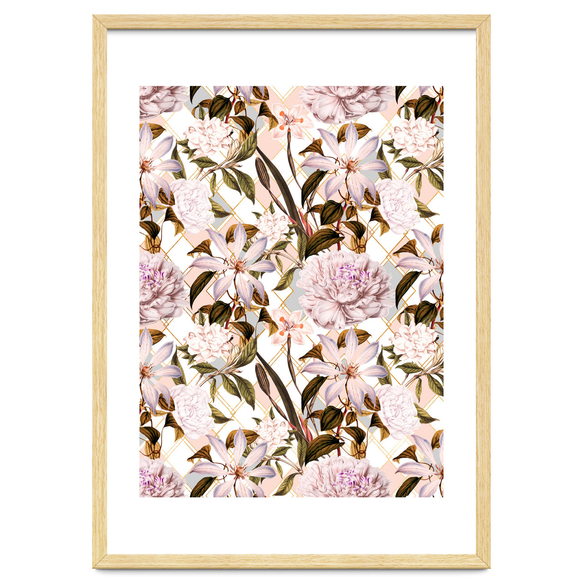 Pink flowering in geometric