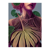 Woman in Monstera Deliciosa Leaves (Print Only)