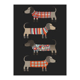 Sausage Dogs In Sweaters Dark (Print Only) thumbnail