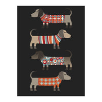 Sausage Dogs In Sweaters Dark (Print Only)