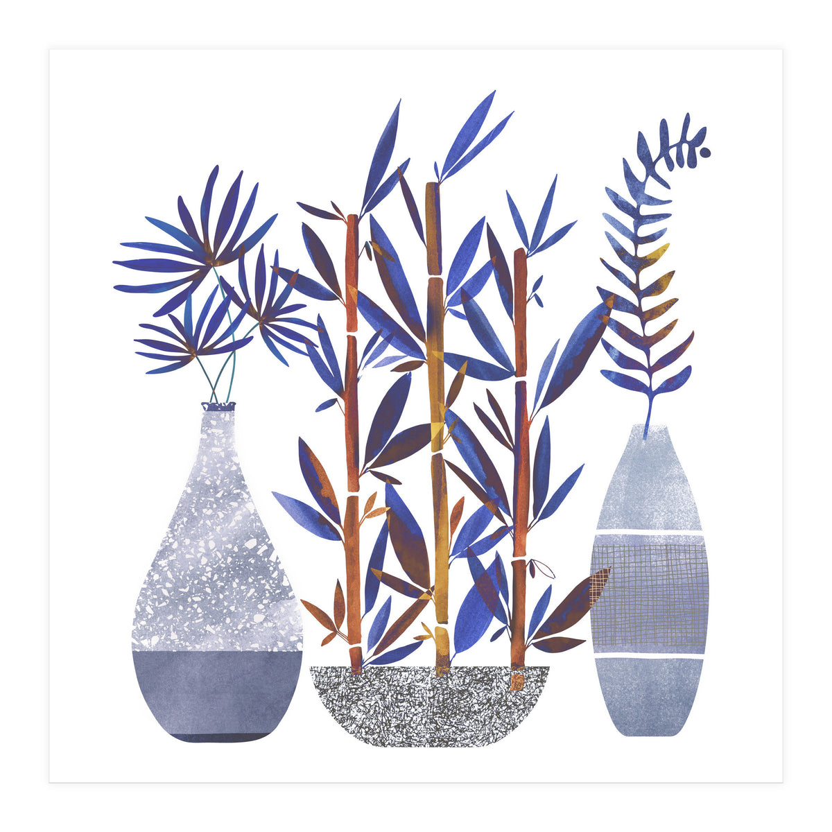 Indigo Flora Trio (Print Only)