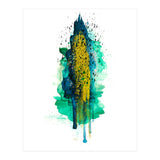 Abstract watercolour peacockgold (Print Only) thumbnail