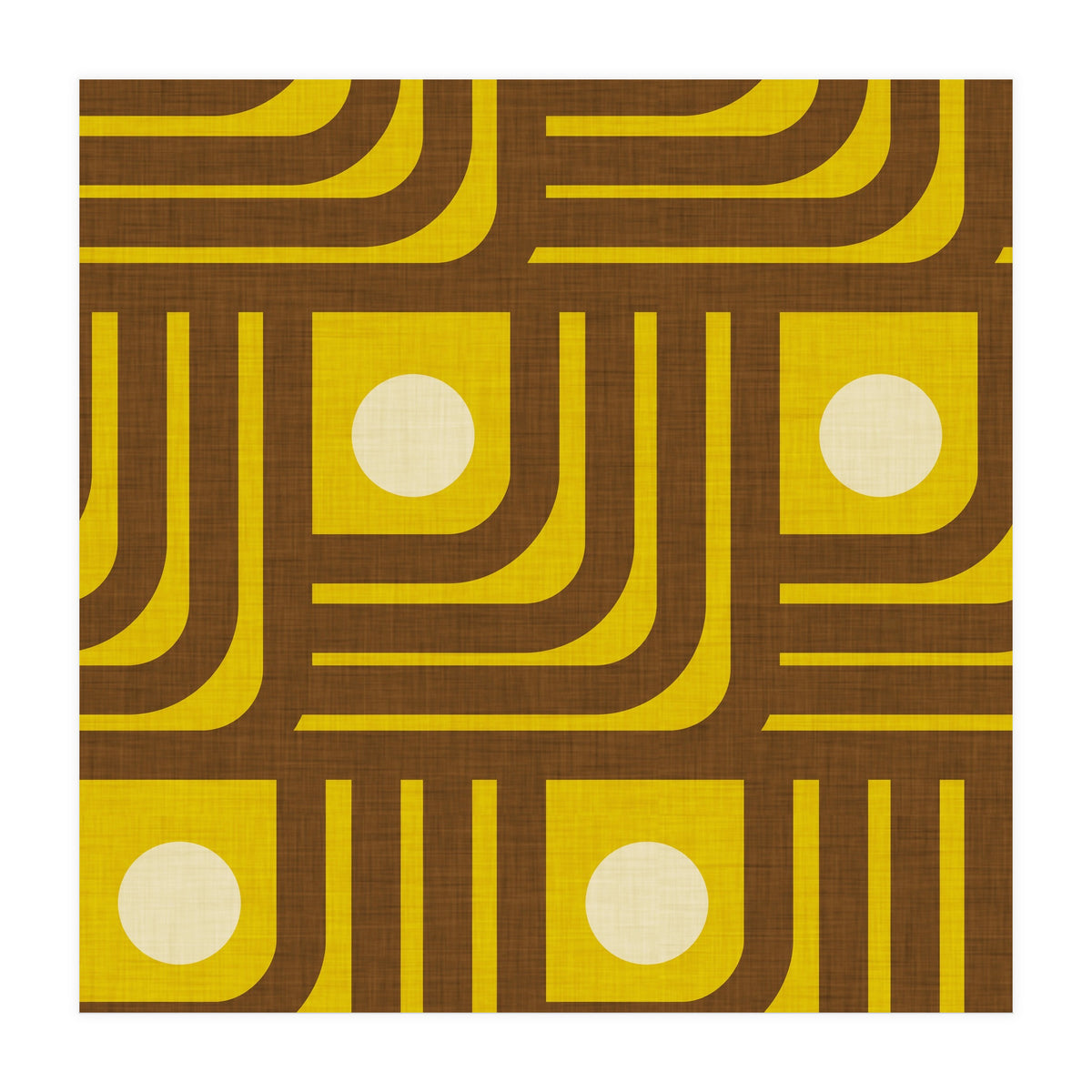 70s Curve Lines Avocado Pearl  (Print Only)