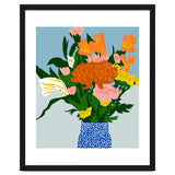 Potted Happiness | Flower Pot Botanical Floral Still Life | Eclectic Plants Modern Bohemian Décor thumbnail