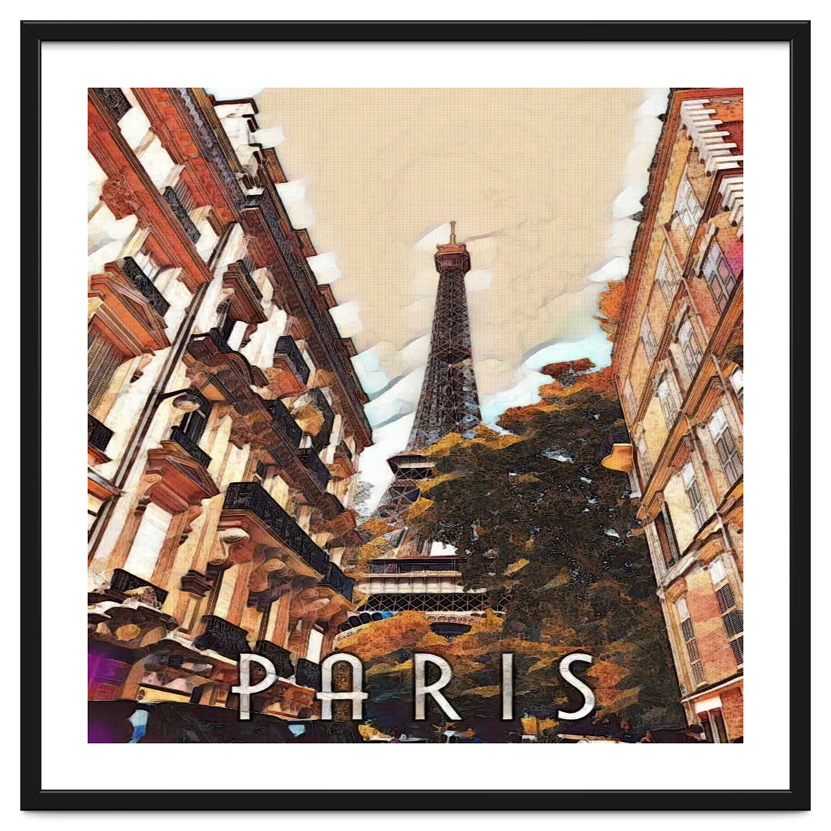 Paris, Eiffel tower street view.