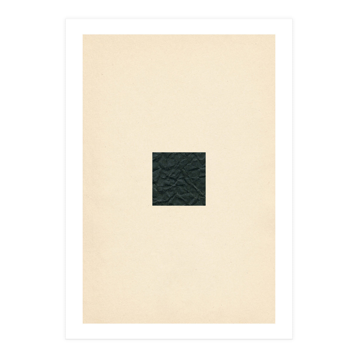 Minimal black square on beige (Print Only)