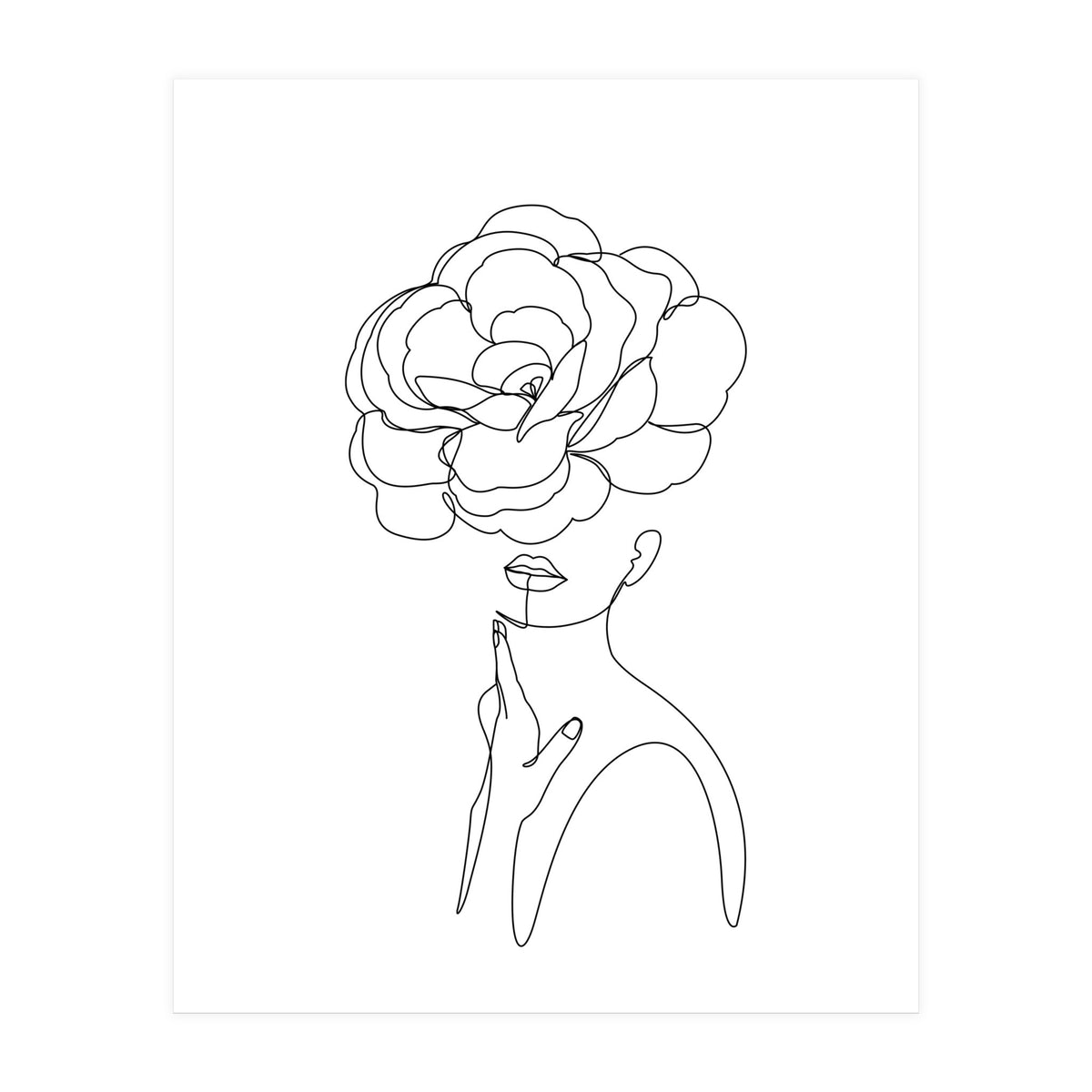 female flower line-a (Print Only)