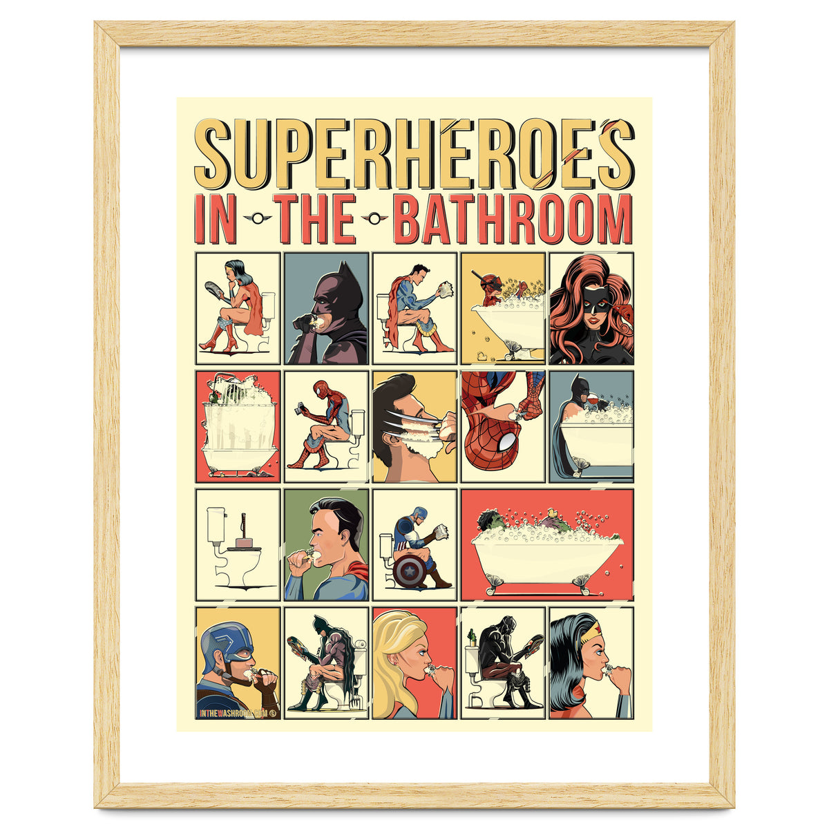 Superheroes in the Bathroom, funny Bathroom Humour