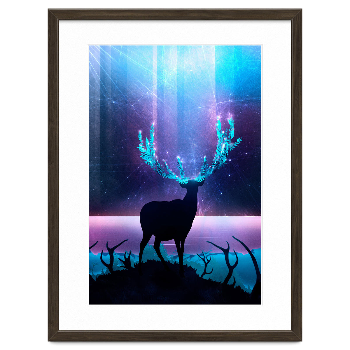 Greenery Deer - Sterling Magenta