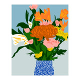 Potted Happiness | Flower Pot Botanical Floral Still Life | Eclectic Plants Modern Bohemian Décor (Print Only) thumbnail