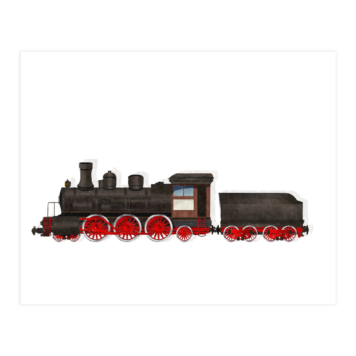 Watercolor Steam Train (Print Only)