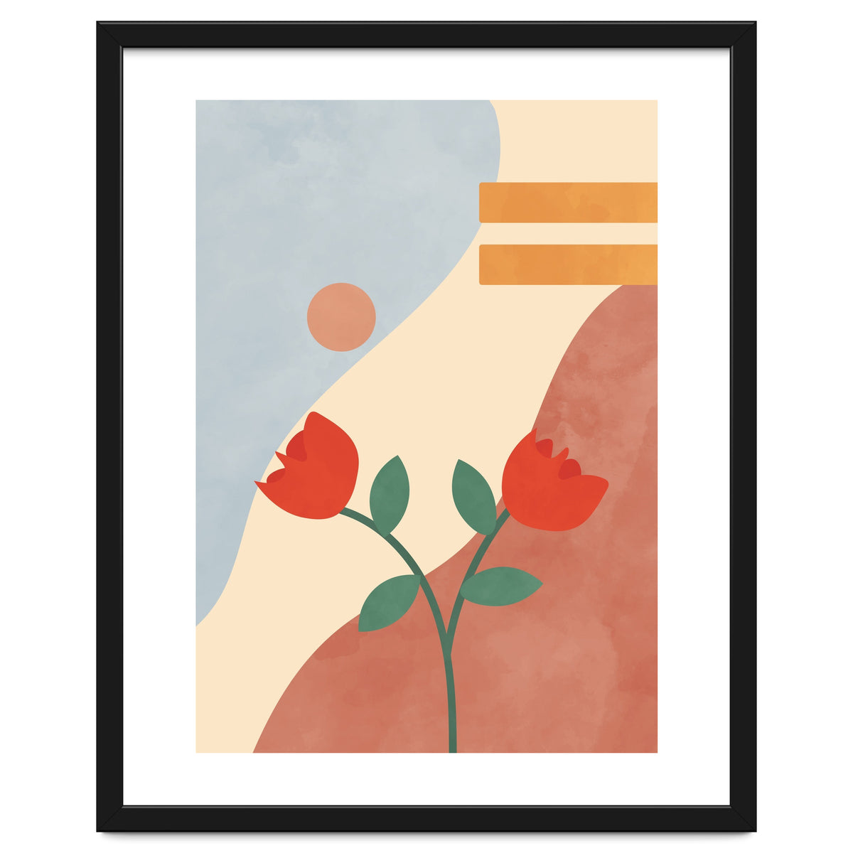 Rose Flower Abstract Botanical Modern