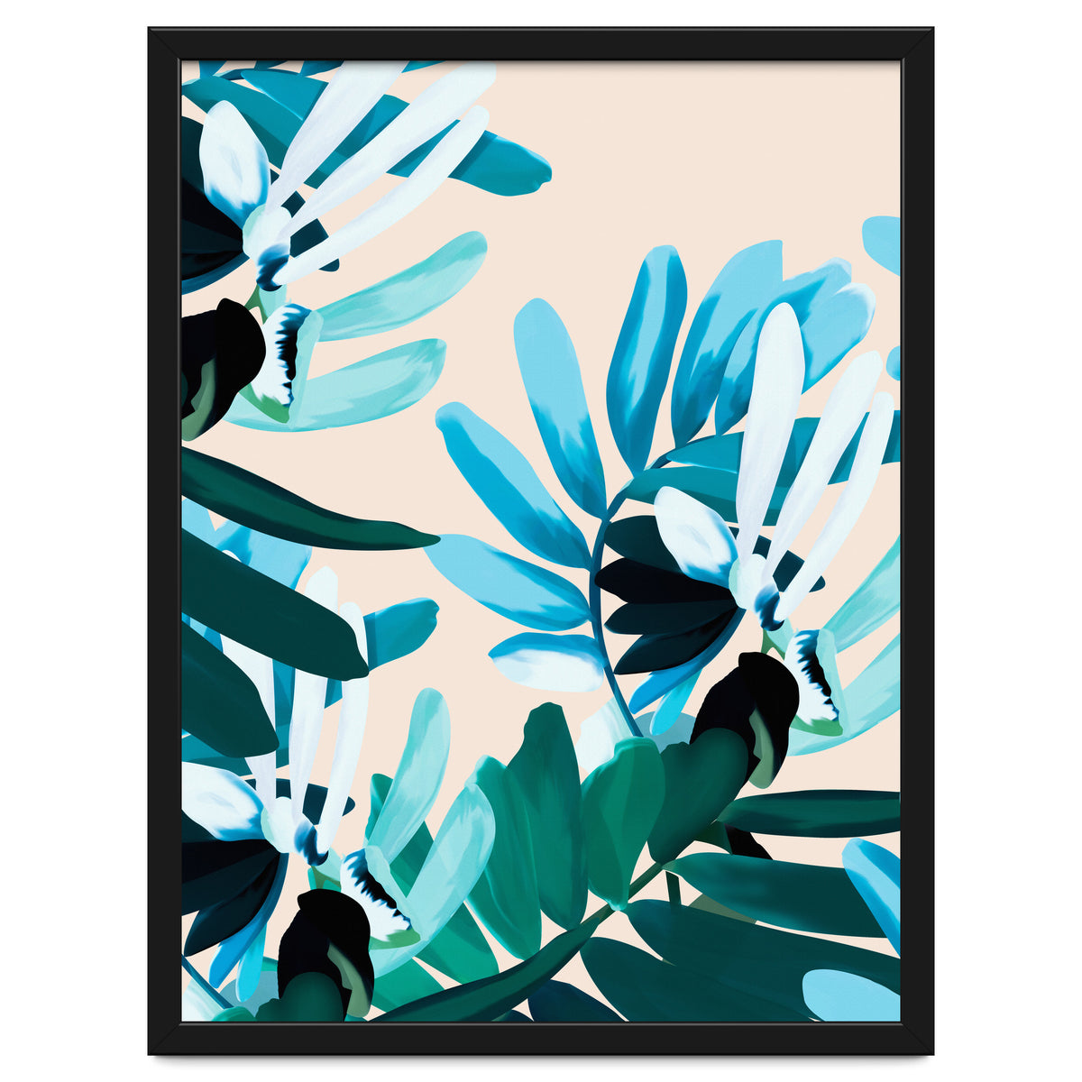 Large bluish botanical leaves