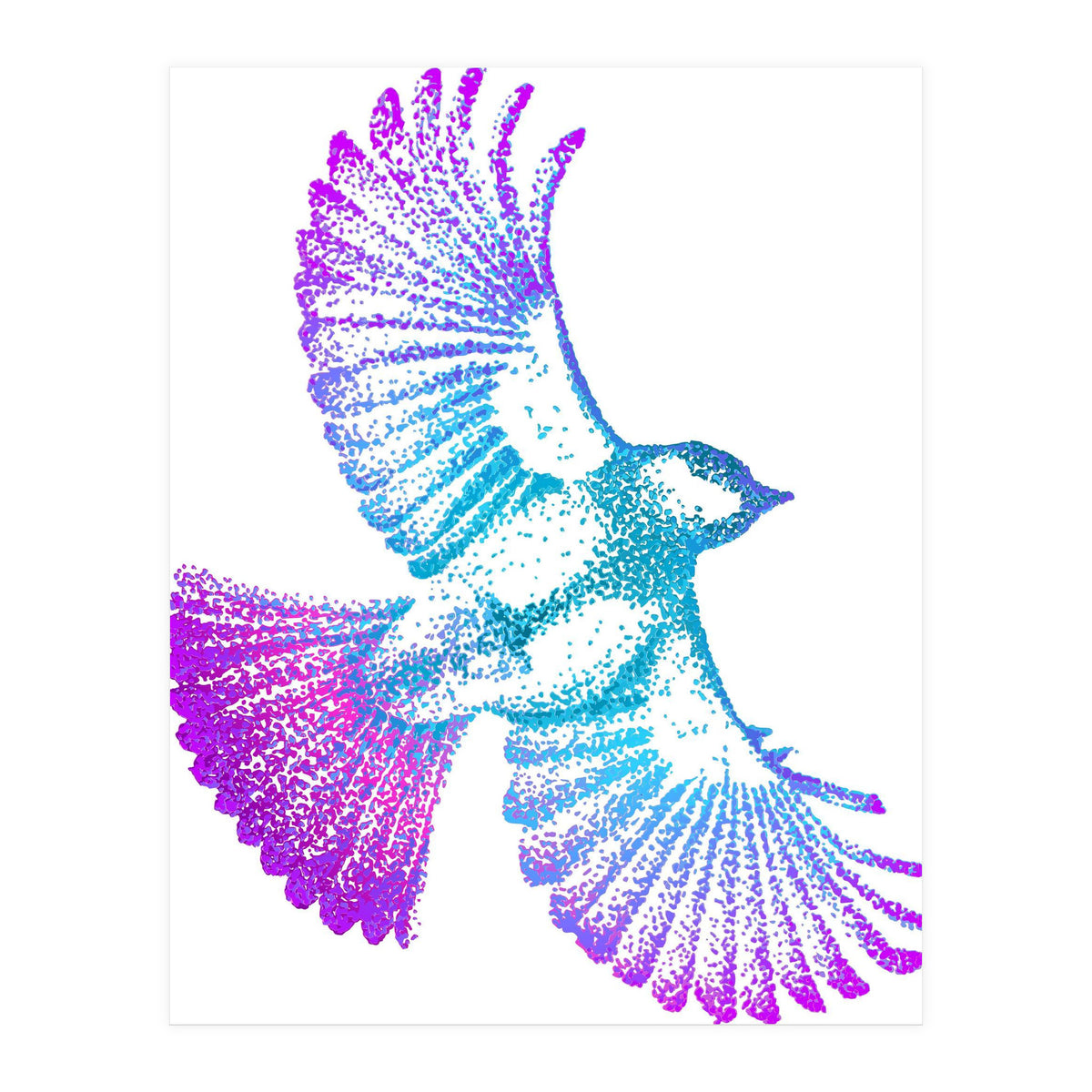 Flying Bird in Electric Blue (Print Only)