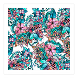 Boho turquoise pink floral watercolor illustration (Print Only) thumbnail