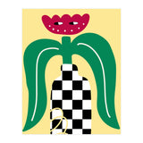 Flower Character in Checker Vase (Print Only) thumbnail