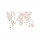 Typography World Map in Pink (Print Only) thumbnail