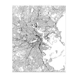 Boston White Map (Print Only) thumbnail