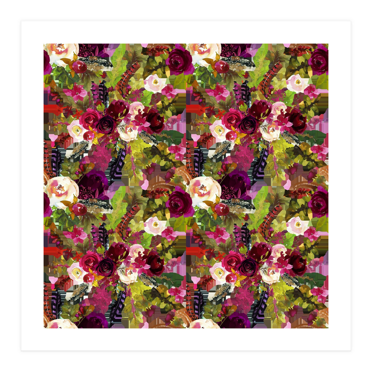 Water Colour Rose Pattern (Print Only)