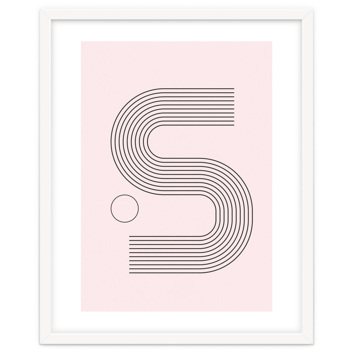 Rainbow Line Art Mid Century Modern