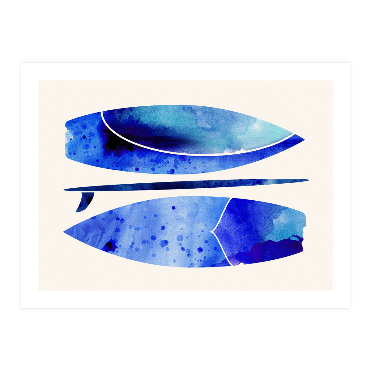 Indigo Surfboard Watercolor (Print Only)