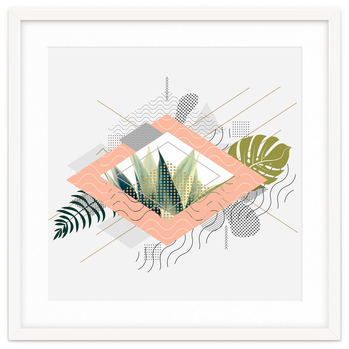 Abstract geometrical and botanical shapes I