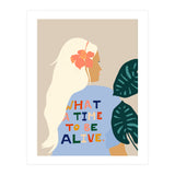 What A Time To Be Alive | Blonde Woman with a Positive Mindset Gratitude & Good Vibes | Fun Tropical (Print Only) thumbnail
