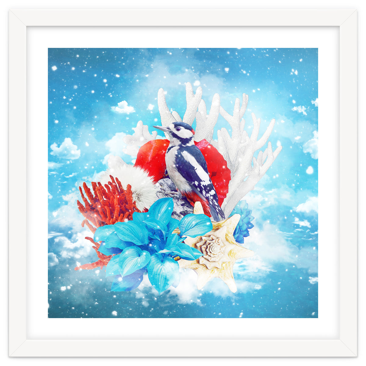 Floral Woodpecker In Winter