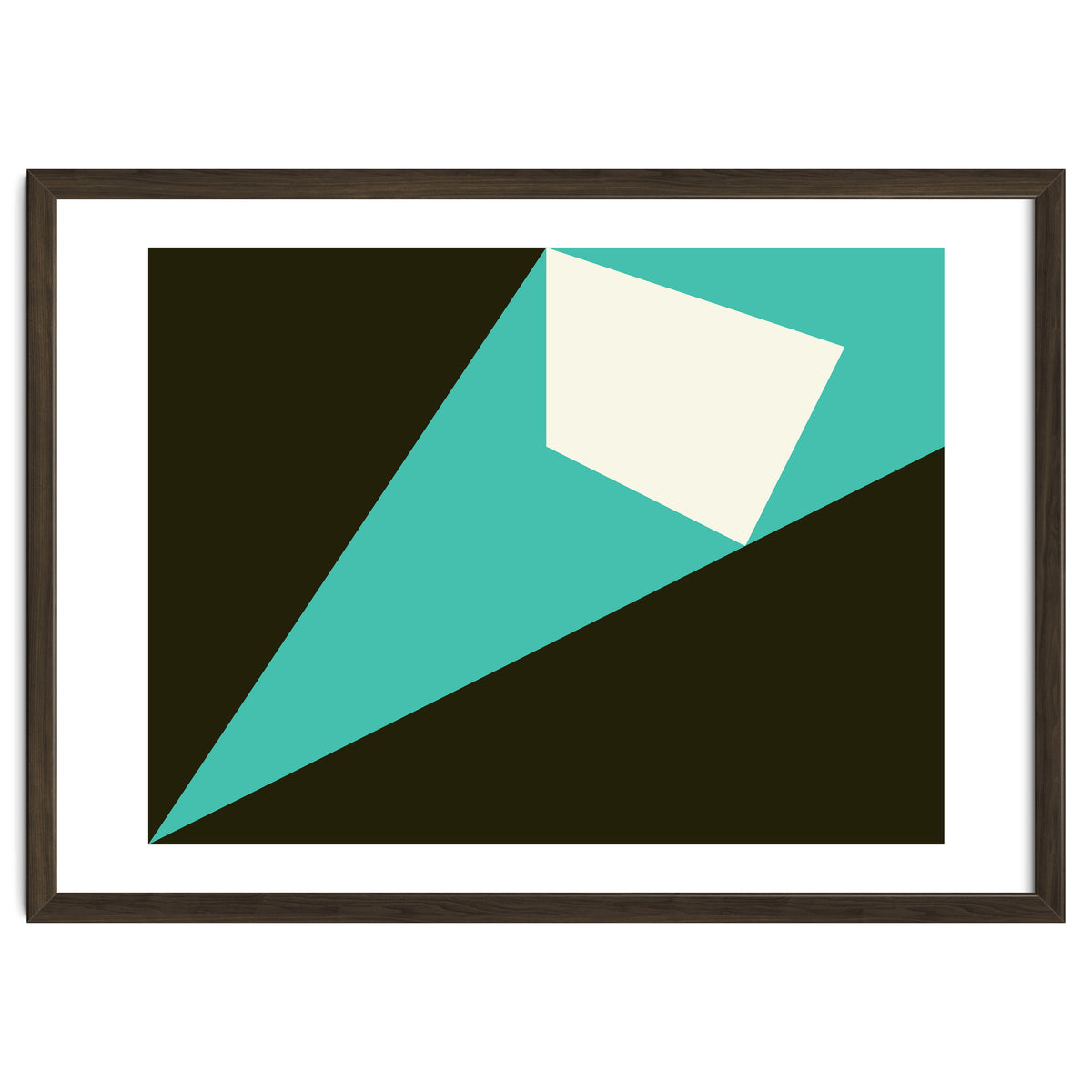 Geometric Shapes No. 72 - turquoise, white & black