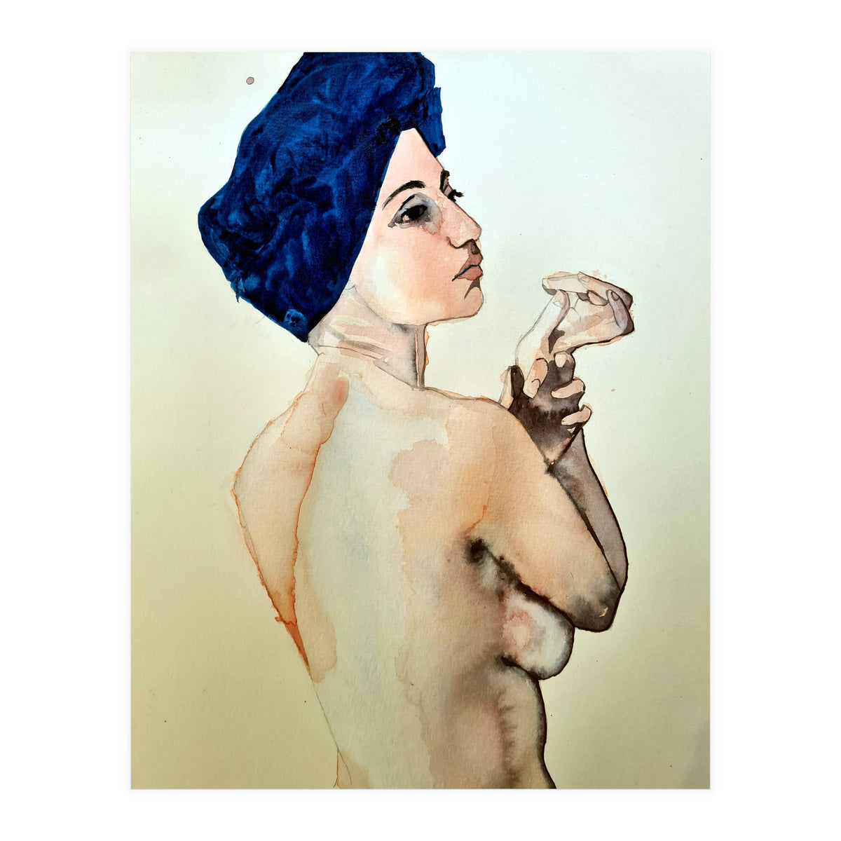 Untitled #89 - Nude in a blue turban (Print Only)