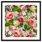 Vintage Botanical, Blush Floral Rose Illustration, Nature Plants Bohemian Painting, Royal Garden thumbnail