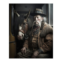 Old Man and His Horse on the Train (Print Only)