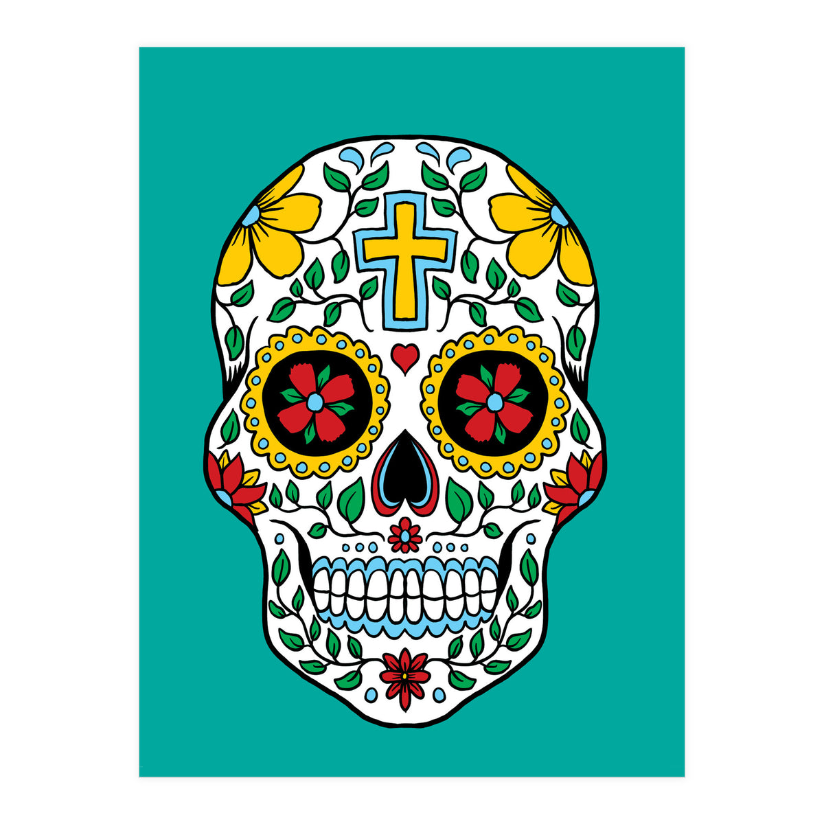 Colorful Skull III (Print Only)