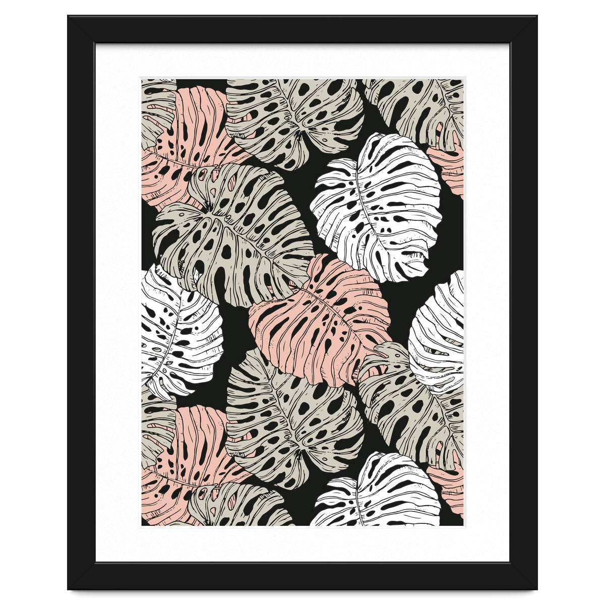 Monstera in the darkness of the jungle